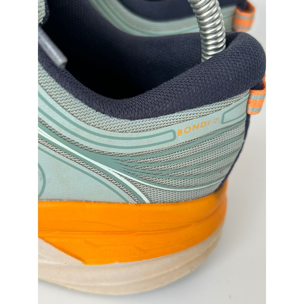 Hoka One One Bondi 7 Running Shoes Women 9 Blue Orange Jogging performance - Picture 5 of 11